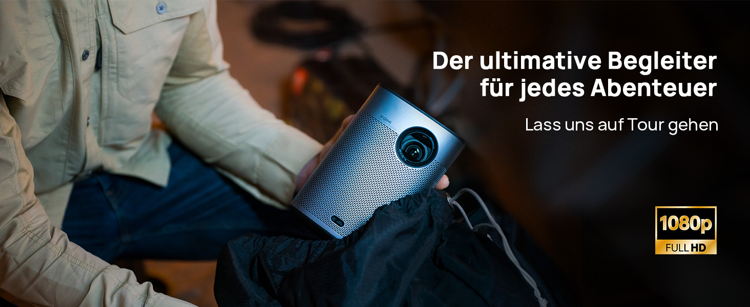 XGIMI Halo+ Mini: Портативний проєктор Full HD 1080p з Android TV, акумулятором 700 ISO Lumen, Harman Kardon, автофокусом, WiFi, Bluetooth та 3.5mm аудіо