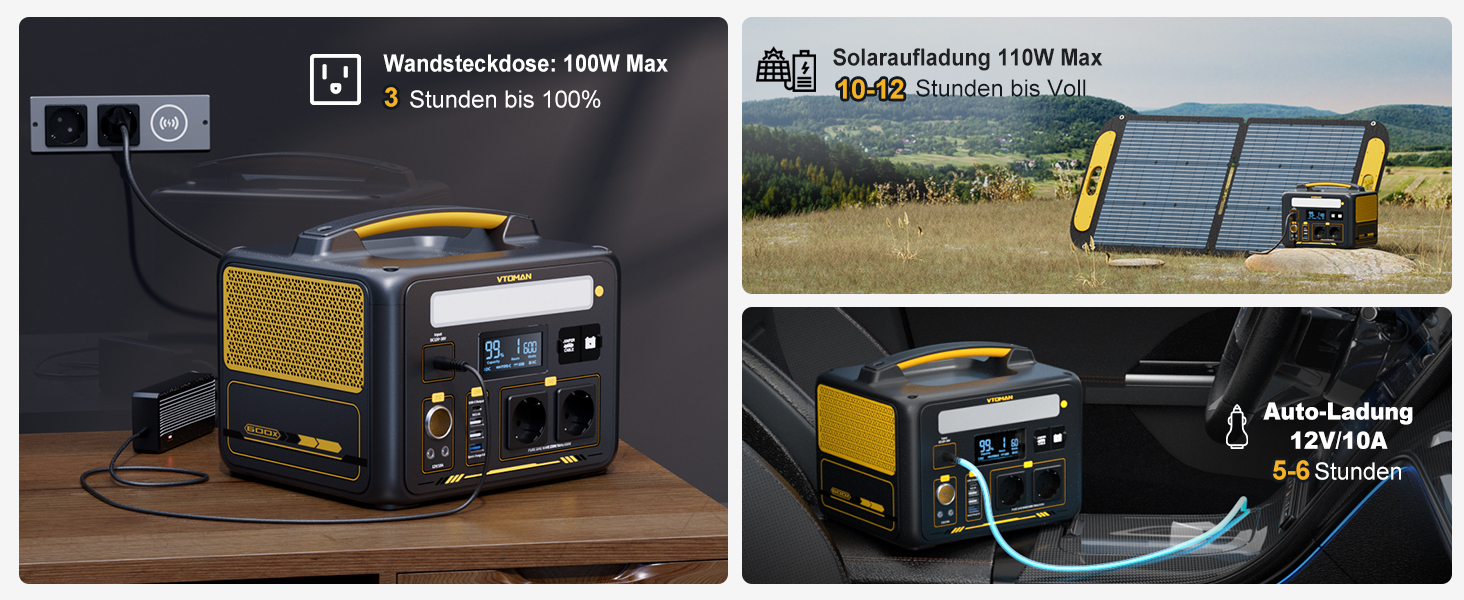 Портативна електростанція VTOMAN Jump 600X: 600W, 299Wh, LiFePO4, сонячний генератор, розширювана ємність