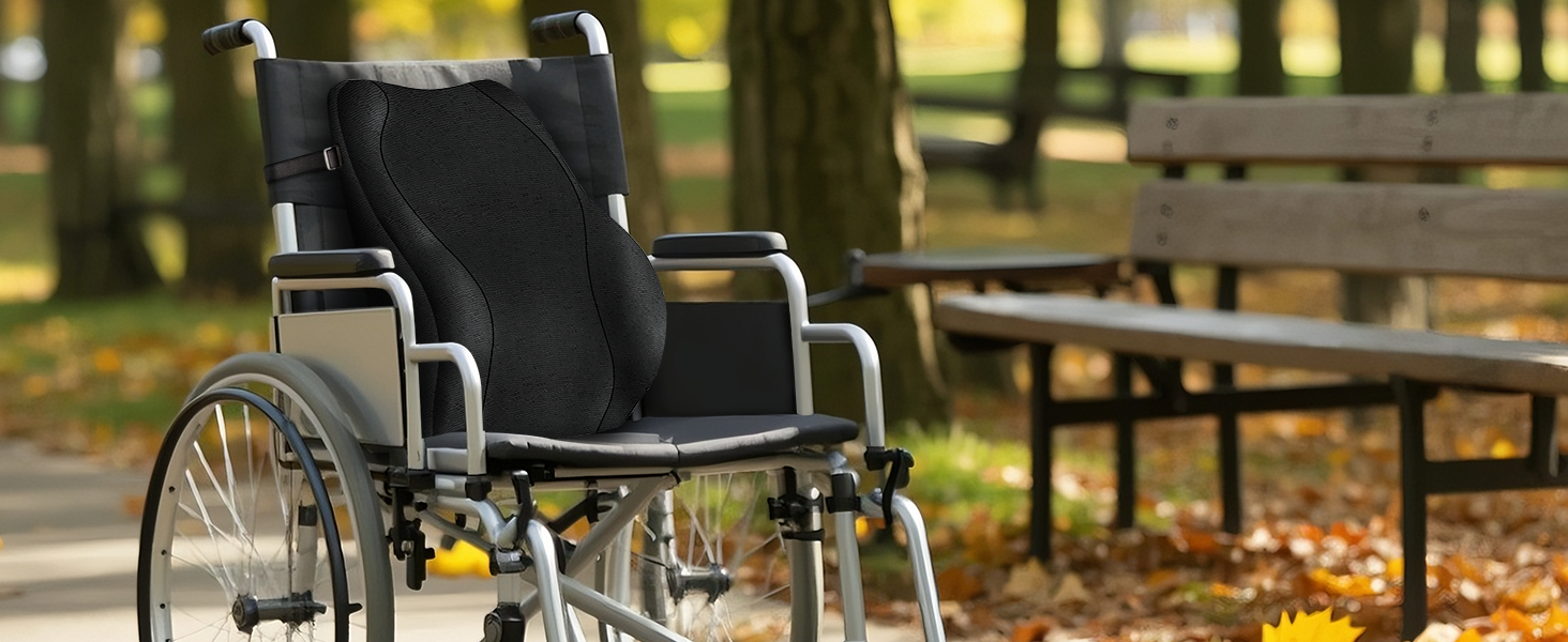 Подушка для спини Ergonomisches RückenKissen Travel Ease з гелевою піною Memory Foam, для офісного крісла, з антистатичним, приємним до шкіри чохлом, для комфортної посадки (Чорний)