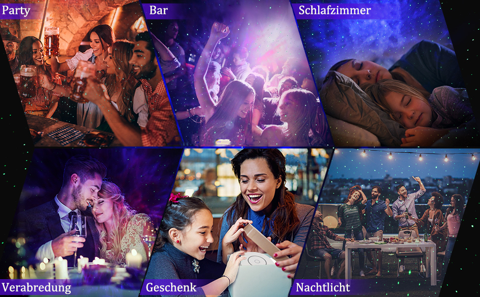 LED проєктор зоряного неба зі смарт-функціями, керування через Wi-Fi, 3D галактика, таймер, сумісність з Alexa та Google Assistant