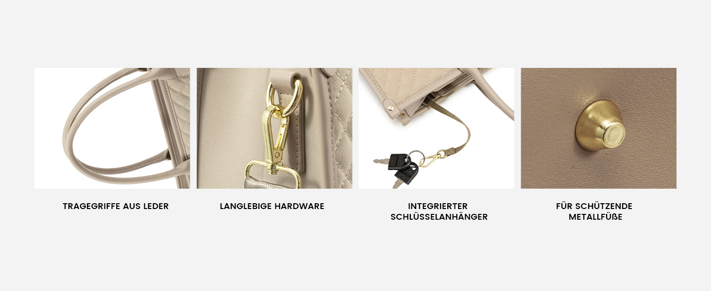 Сумка для ноутбука LOVEVOOK для жінок, водонепроникна, велика, шкіряна, для роботи, навчання, офісу, університету (15,6 дюймів, хакі+чорний)