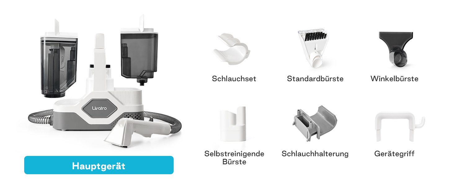 Апарат для чищення м'яких меблів та килимів: потужний волого-пилосос 600W з самоочищенням, об'єм бака 2.3л, 16KPa, для диванів, килимів та меблів.