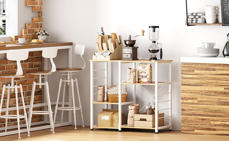 Стелаж для кухні SogesHome: органайзер, візок для зберігання, 90 x 40 x 83 см, колір дуб (SH-171-BK)