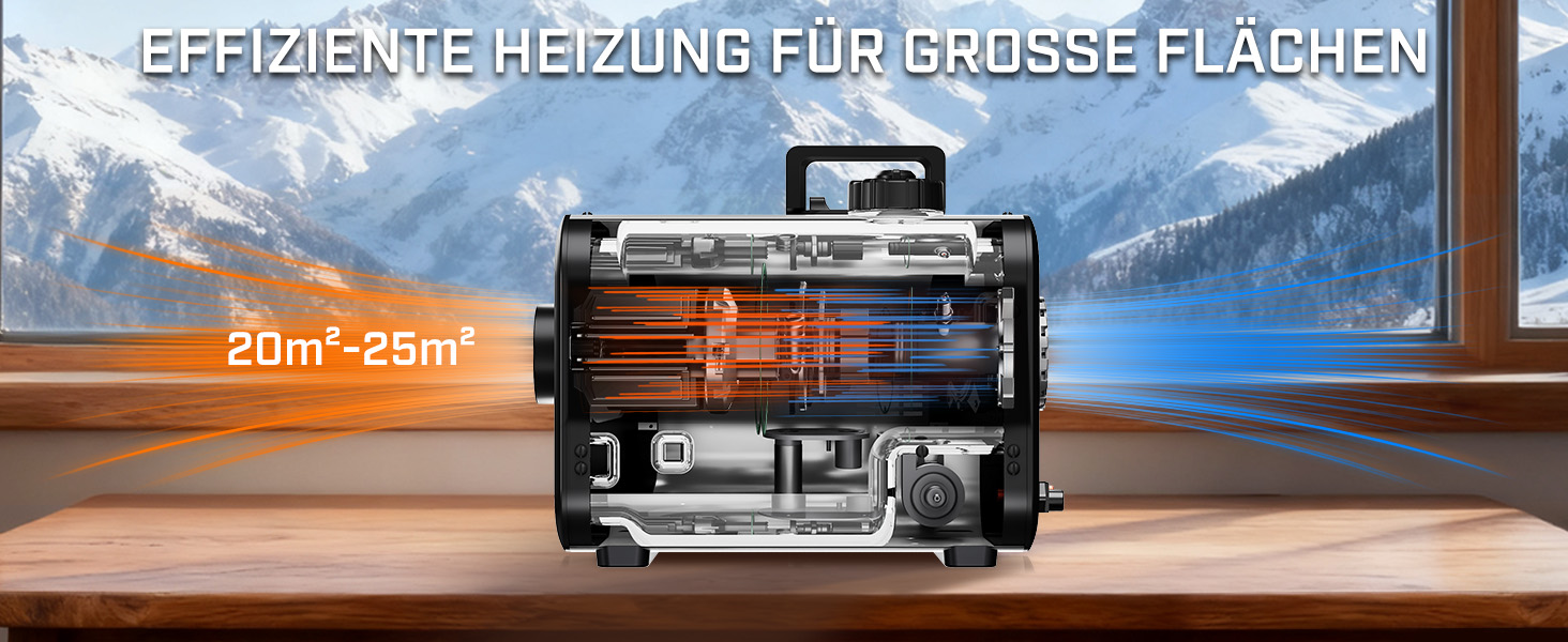 Дизельний опалювач LDHTHOPI 8 кВт, 12/24V з таймером, LCD-дисплеєм та пультом керування, швидким нагрівом 4.5л, для гаража, кемпінгу, автодому (червоний, 7л)