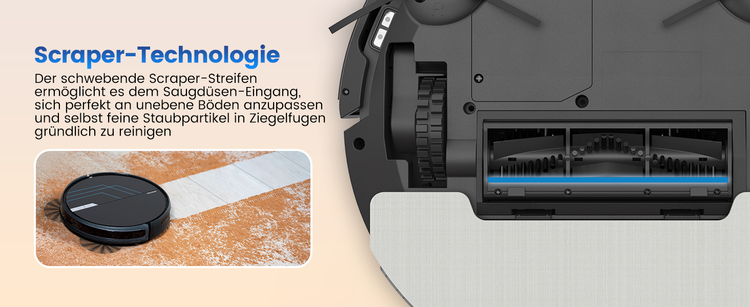 Робот-пилосос AIRROBO P30 з функцією миття підлоги, 3000Pa, 3-в-1, для тварин, килимів, твердих підлог, з пультом керування, 120 хв роботи, чорно-синій