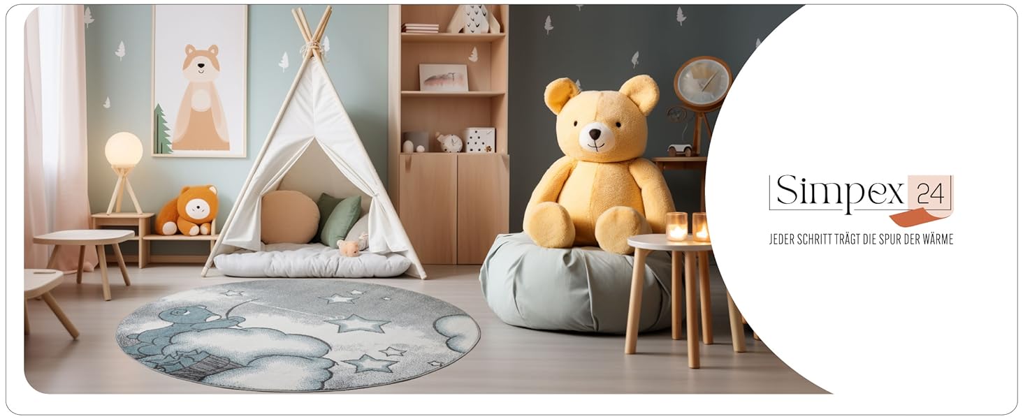 Дитячий килимок Cat Design Ігровий килимок з коротким ворсом Baby Room Ніжно-рожевий (120 см Круглий, Рожевий-1)