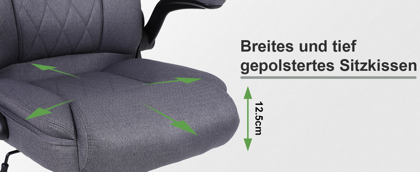 Офісний крісло Flysky з високою спинкою, регульованою висотою та підголівником. Зручний офісний крісло для керівника (сірий)