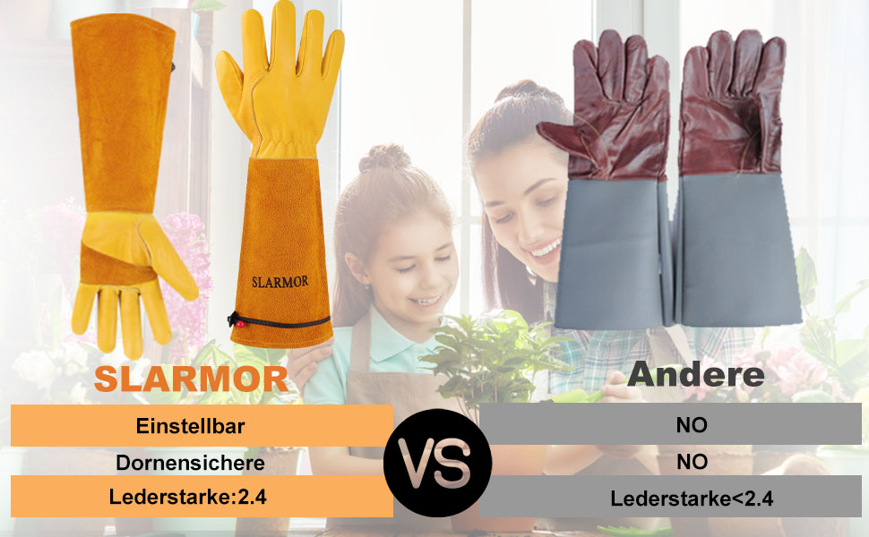 Гарні шкіряні рукавички для саду SLARMOR для жінок та чоловіків - захист від колючок для обрізки троянд, з захистом передпліччя, довгі шкіряні робочі рукавички для саду та домашніх завдань, жовті (1 шт.)