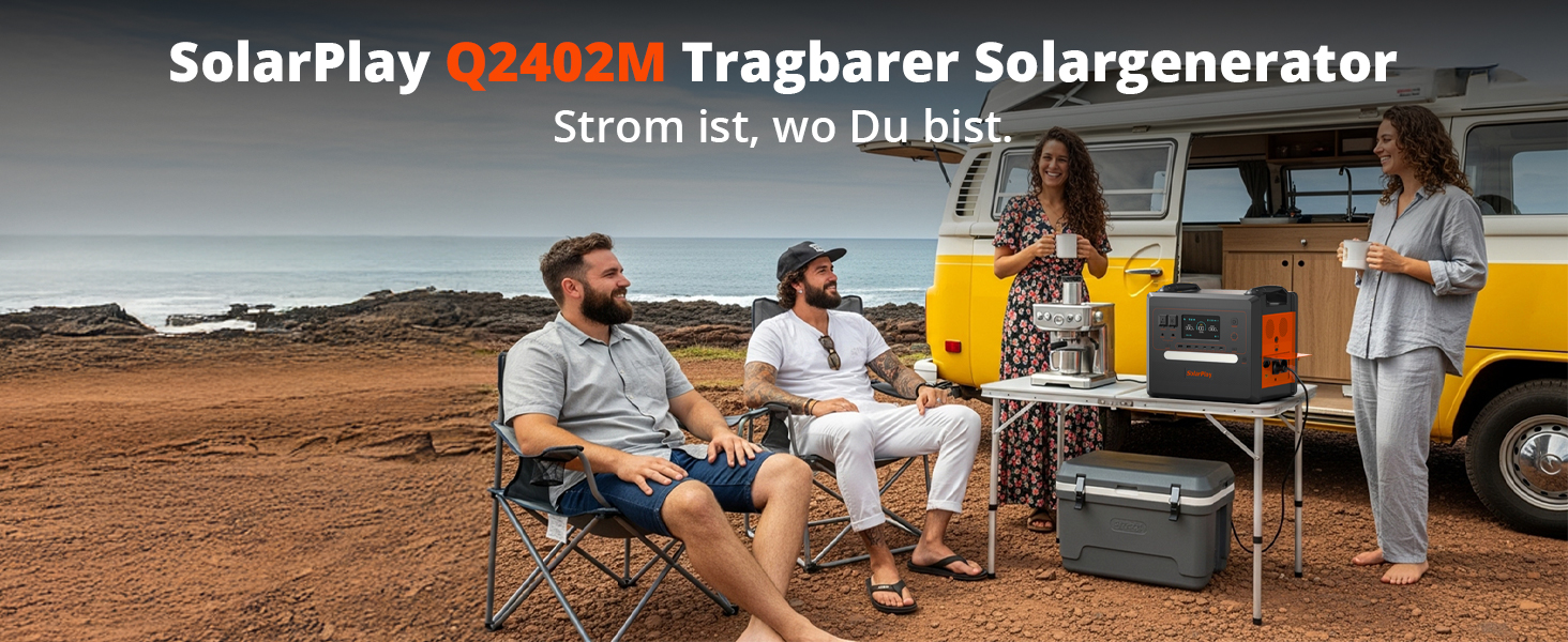 Портативна електростанція SolarPlay 2500W з сонячною панеллю 200W, LiFePO4 акумулятор 2304Wh, USB та AC порти, 12 виходів, для кемпінгу, RV, надзвичайних ситуацій