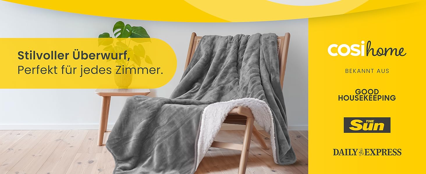 Електрична ковдра Cosi Home 180x130 см з таймером, захистом від перегріву та 10 рівнями нагріву - Кремовий колір