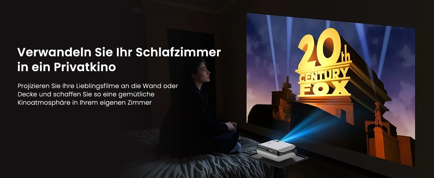 HOPVISION Міні проєктор 4K, 1080P Full HD, 13000 люменів. Підтримка Bluetooth, для Fire Stick/PS5/Smartphone/TV. Портативний проєктор для дому та на вулицю