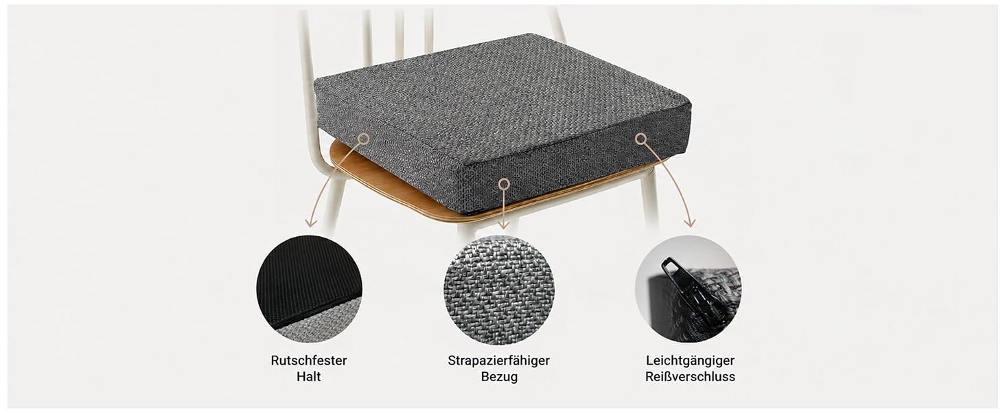 Ортопедична подушка для сидіння з Memory Foam 40x40 см Anthrazit - для офісного крісла, авто, візка. Нековзка, знімний чохол