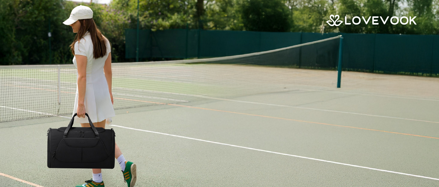 Спортивна сумка LOVEVOOK для жінок, 30л: туристична, для басейну, сауни, гімнастики, подорожей, з відділенням для взуття та мокрих речей, водонепроникна, 45x24x28см