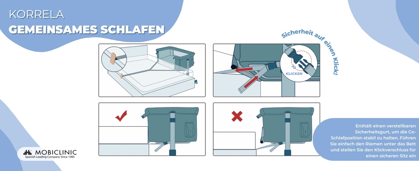 Дитяче ліжко Mobiclinic® 3-в-1: ліжко-гойдалка, ліжко-манежа, ліжко-бічне, чорне, до 20 кг
