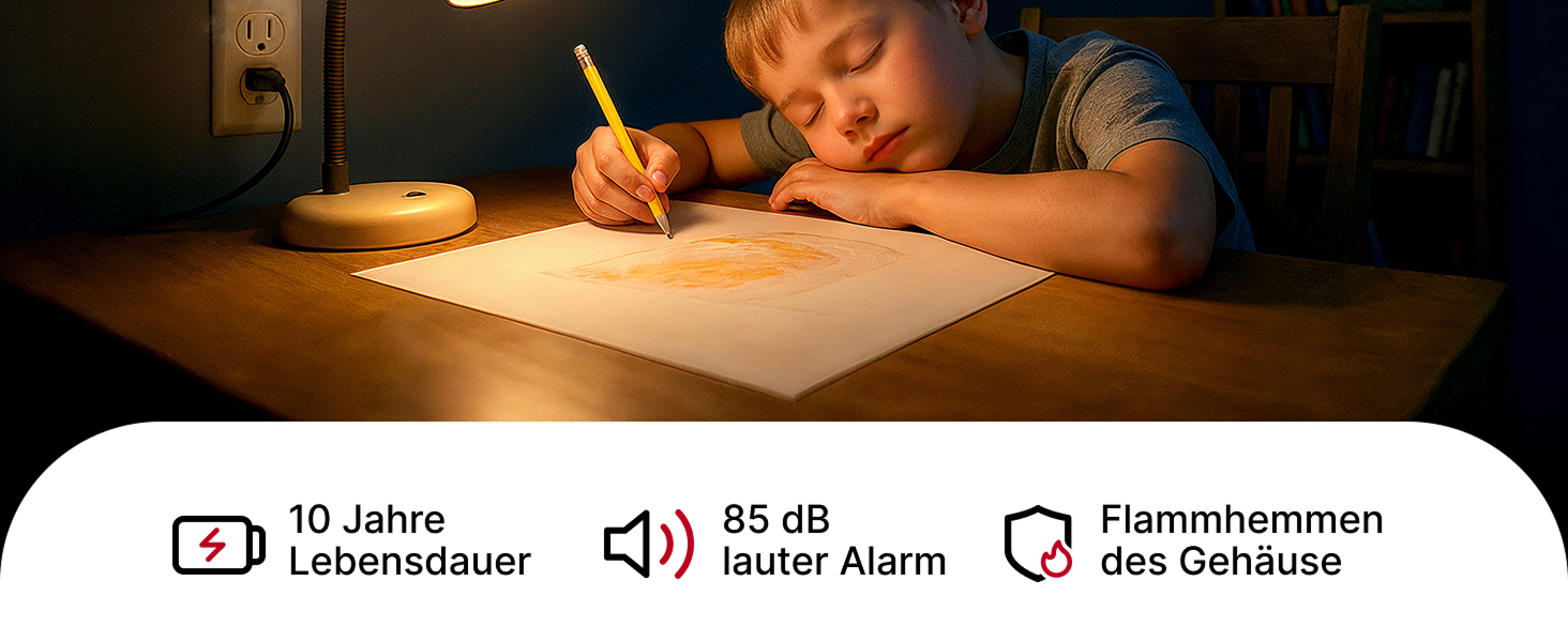 X-Sense Розумний димовий датчик з Wi-Fi, EN 14604, нічний режим, 10 років служби, змінна батарея, керування через додаток, XS0E-iR, білий