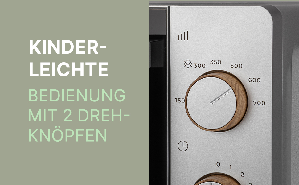 Мікрохвильова піч WALDWERK 20 л, 700 Вт - просте керування, стильний дизайн