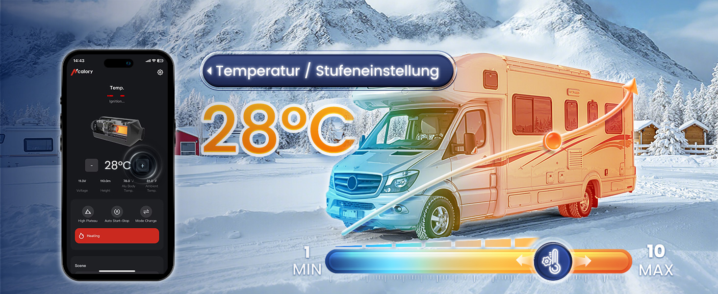 Портативна дизельна пічка опалення 8kW з пультом керування, Toolbox Compact 2S, 220-240V AC та 12/24V DC, 0,12–0,36 л/год, адаптивна до висоти 5500м, тиха робота, оновлення 2025