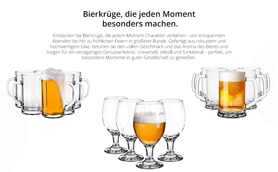 Набір келихів для пива Glasmark KROSNO 1992 Biertulpen 6 шт, 500 мл - для Pils, Stout, коктейлів, придатні для мийки в посудомийній машині