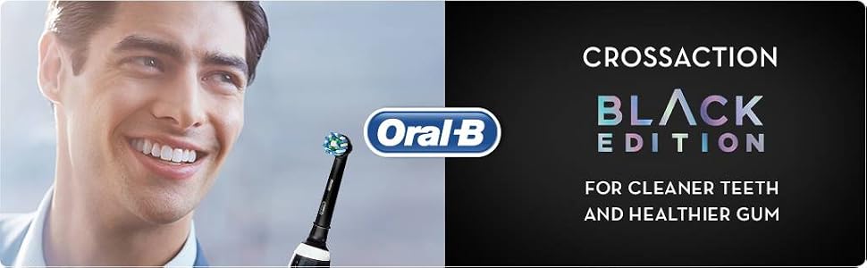 Смінні насадки для електричної зубної щітки Oral-B CrossAction, для ефективного видалення нальоту, чорні, 8 шт. в упаковці