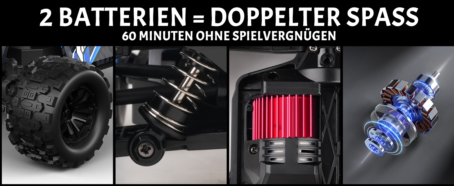 Радіокерований позашляховик 1:18 4WD, 40 км/год, 2.4 GHz, синій - для дітей та дорослих, з двома акумуляторами