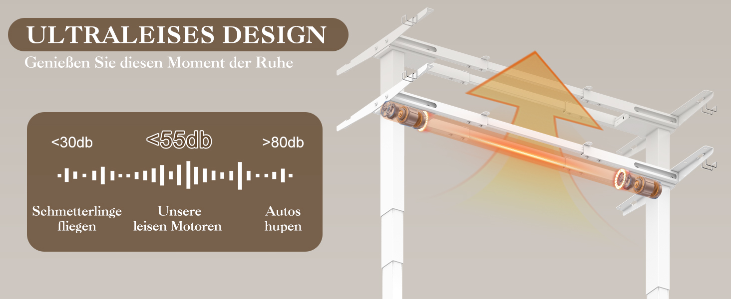 Електричний столовий стіл Devoko з регулюванням висоти, 60-125 см, 3 пам'яті, білий