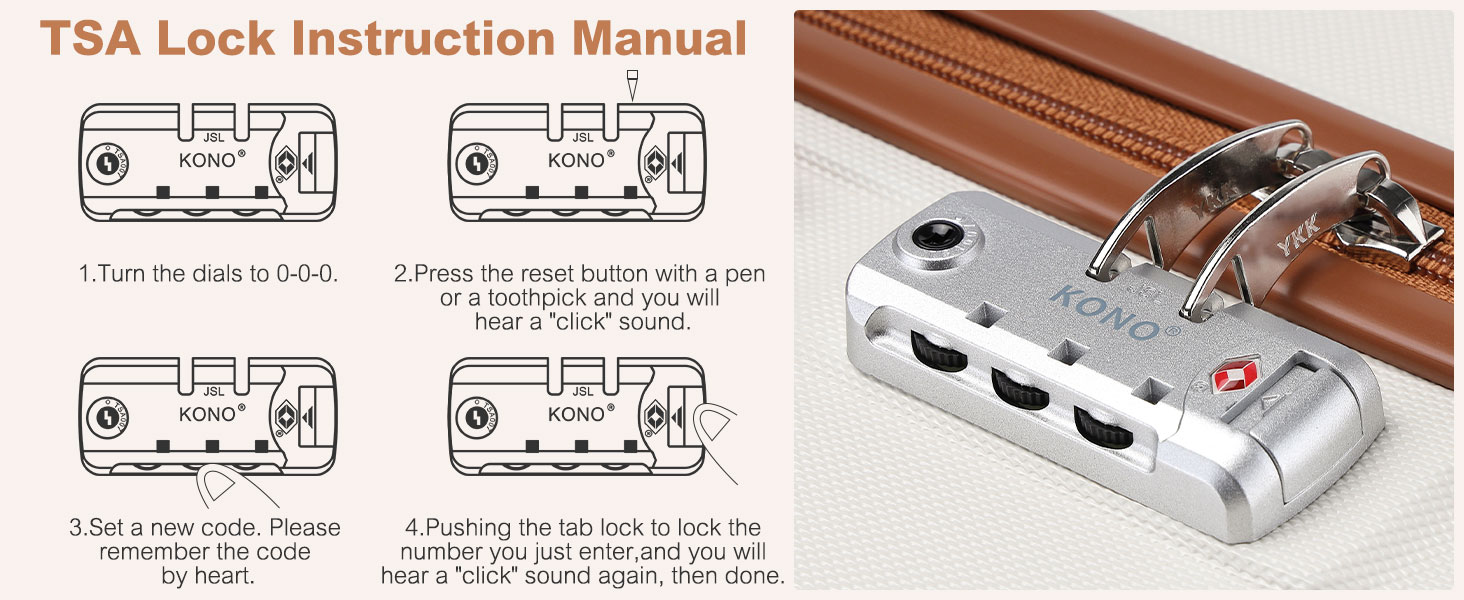 Набір валіз KONO 6 частин: велика валіза, середній, маленький, beauty case, сумка для ручної поклажі, косметичка (сірий/коричневий)