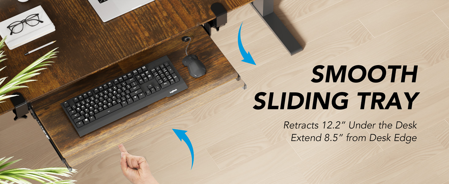 Висувна платформа для клавіатури під стіл з К-кріпленням, великого формату, стійка, для настільного комп'ютера, 838mm x 280 mm