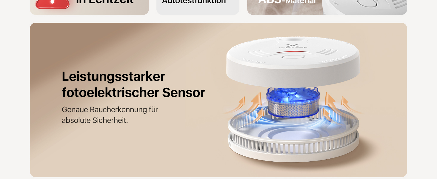 Датчик диму X-Sense з батареєю на 10 років, сертифікований TÜV Rheinland, з функцією вимкнення звуку та самотестування, SD11, набір 5 шт, білий