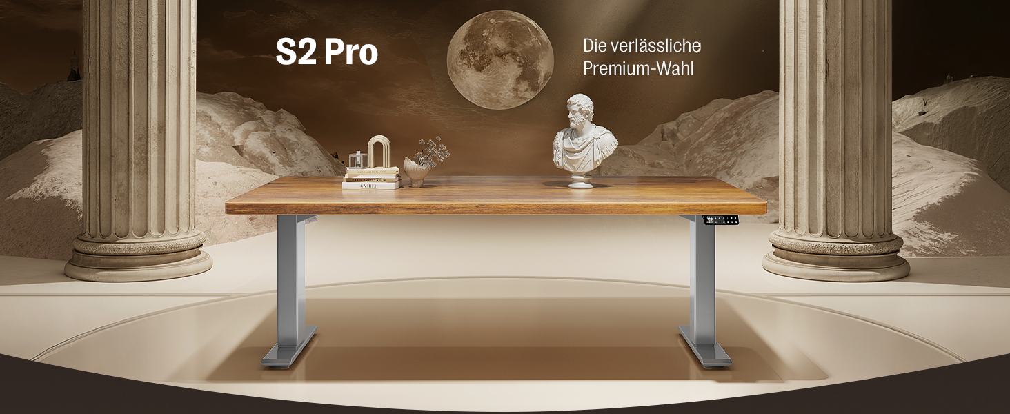 Електричний регульований стіл MAIDeSITe S2 Pro 140x70 см, білий каркас + вінтажний коричневий, вантажопідйомність 160 кг, з захистом від зіткнень
