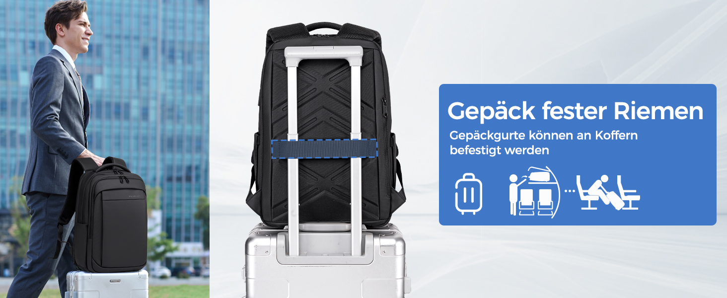 Чоловічий рюкзак Fenree.geer для ноутбука 15.6 дюймів, містка сумка для ручної поклажі, чорний