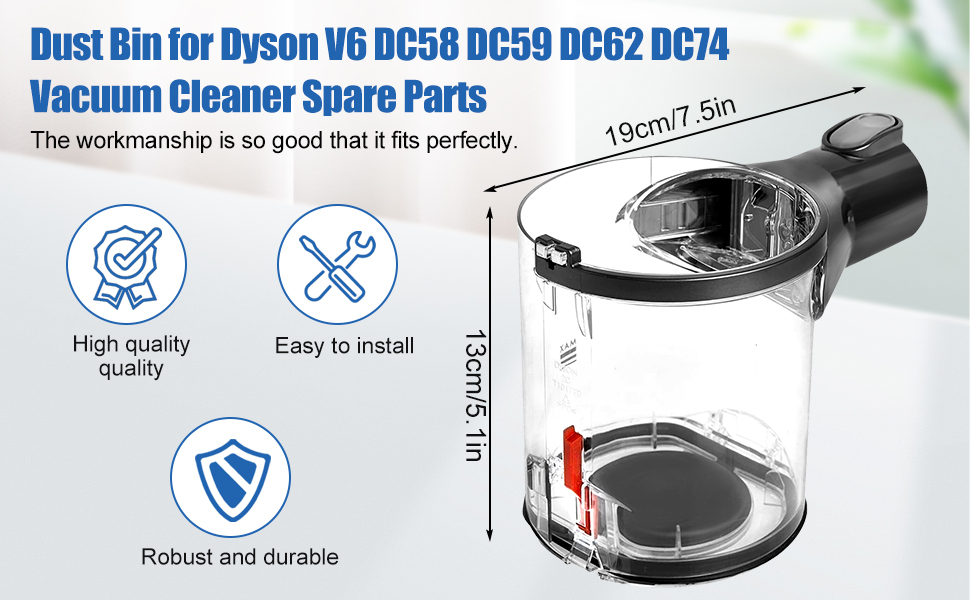 Контейнер для пилу Odashen для запчастин для пилососа Dyson V6 DC58 DC59 DC62 DC74