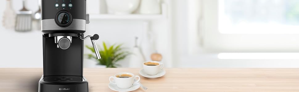 Еспресо-машина Cecotec Compact Power Espresso 20 Retro Green: 1100 Вт, 20 bar, Thermoblock, капучинатор, 1.25 л