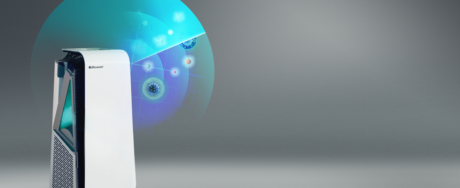Повітряочисник Blueair HealthProtect 7470i для дому: 91 м², технологія GermShield, проти алергенів, вірусів, бактерій та пилу, білий