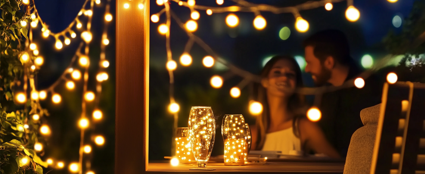 Гірлянда світлодіодна Kugel 12м, 120 LED, тепле біле світло, 8 режимів, таймер, IP44, для декору саду, тераси, балкону, кімнати, вечірки