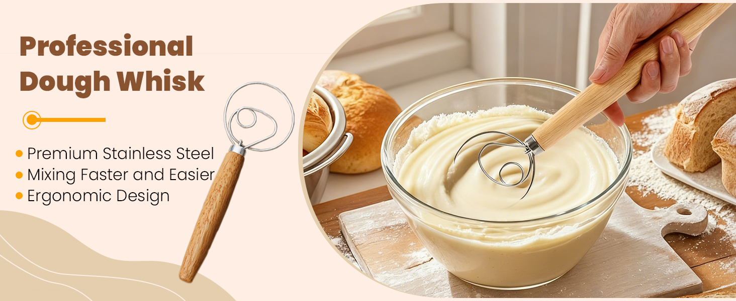 Набір для випічки хліба: корзинка з бавовняного шнура, набір для закваски, аксесуари для випічки, дріжджовий міксер, скребок для тіста, для початківців