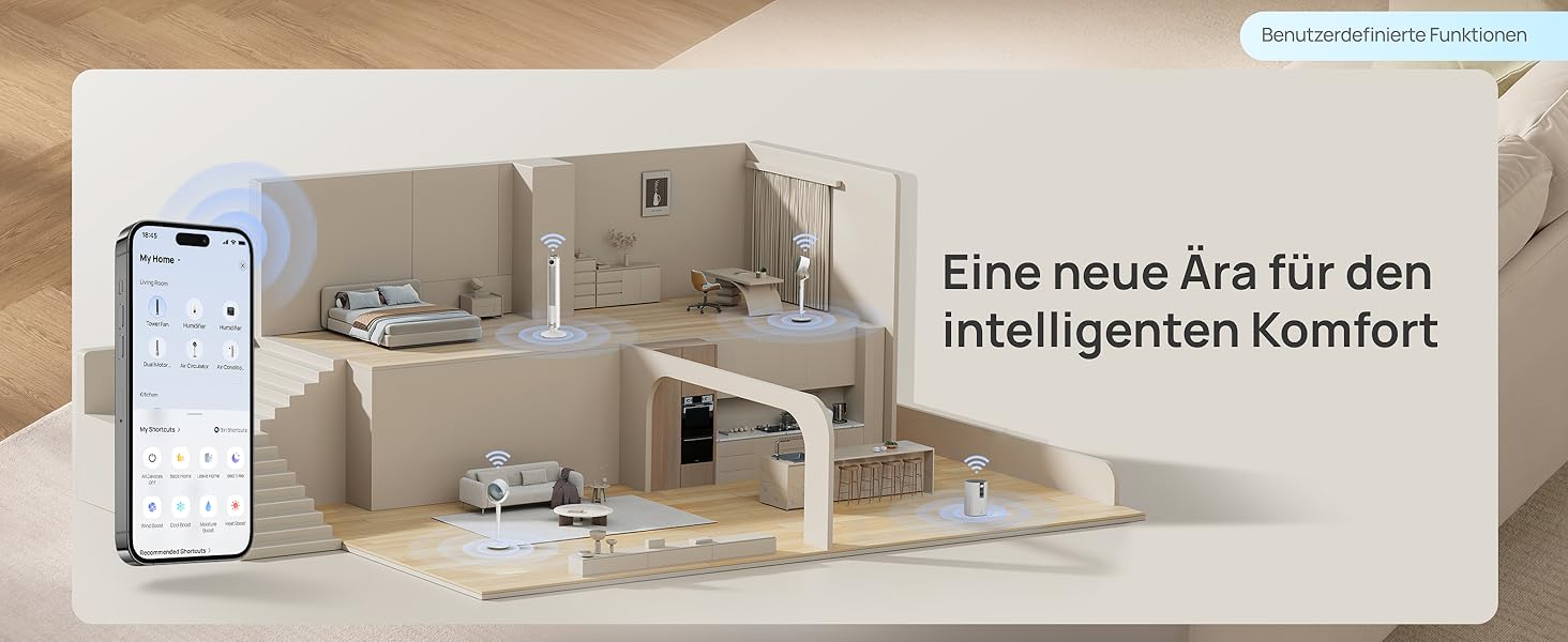 Вентилятор підлоговий DREO Smart 102-114 см з пультом, 9 режимів, тихий (20 дБ), 90° осциляція, таймер 12 год для дому та офісу, білий