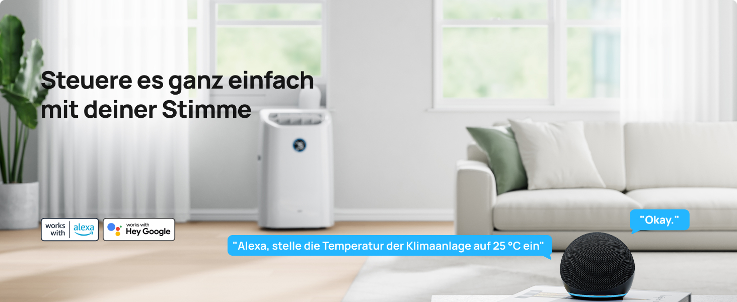 Мобільний кондиціонер Dreo 10000 BTU з охолодженням без дренажу, керуванням через додаток/голос/пульт, таймером 24 години та функцією вентилятора/зневожувача, AC515S