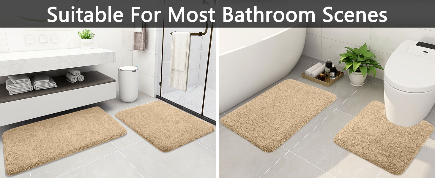 Набір килимків для ванної кімнати Homaxy, 2 шт. – неслизькі, м'які, з високим ворсом, з мікрофібри