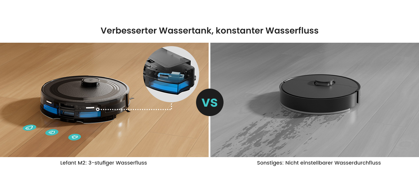Робот-пилосос LEFANT M2 з функцією миття підлоги, 6000Pa, LiDAR-навігація, зони заборони, керування через APP/Alexa, для шерсті тварин, килимів та твердих підлог (M2B)