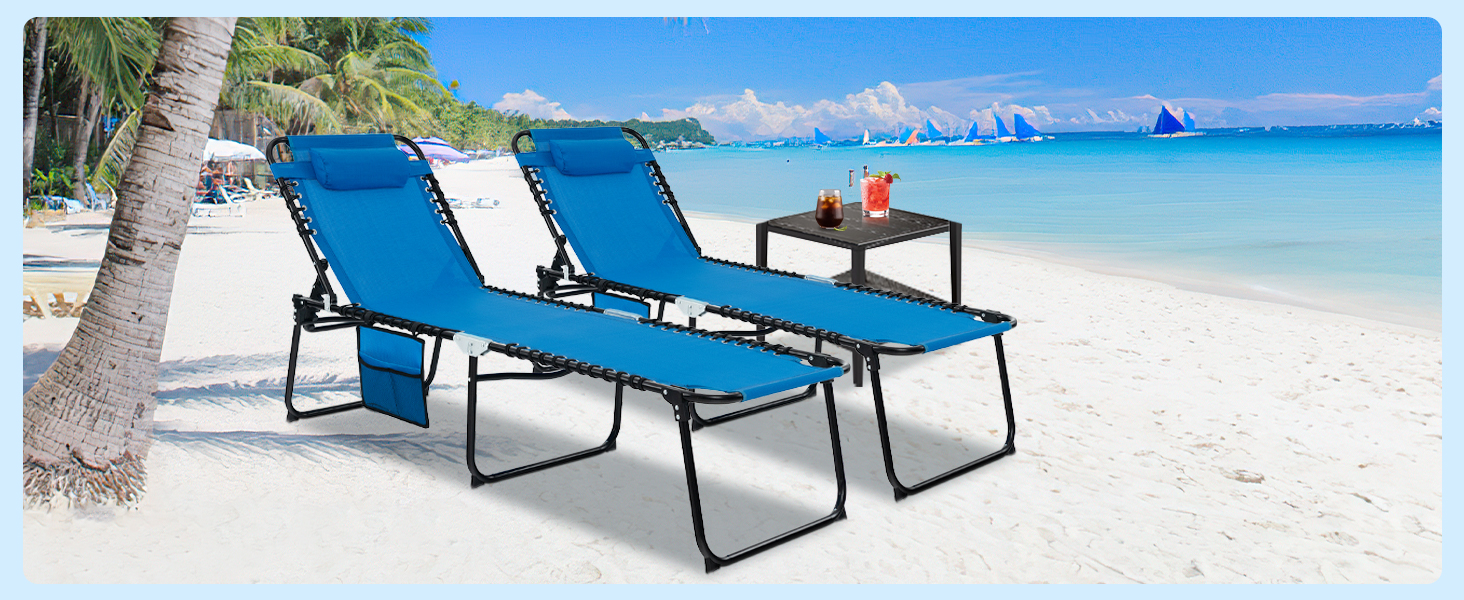 Шезлонг для саду Costway з підголівником та кишенею, висока посадка, регульована спинка, вантажопідйомність до 150 кг, сірий (188 x 59 x 41 см)