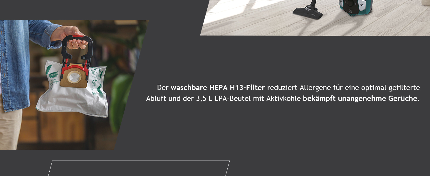 Пилголом Hoover HE520 з мішком 3,5 л, тихий (69 дBA), система автоматичного видалення мішка, фільтр EPA, насадка для тварин