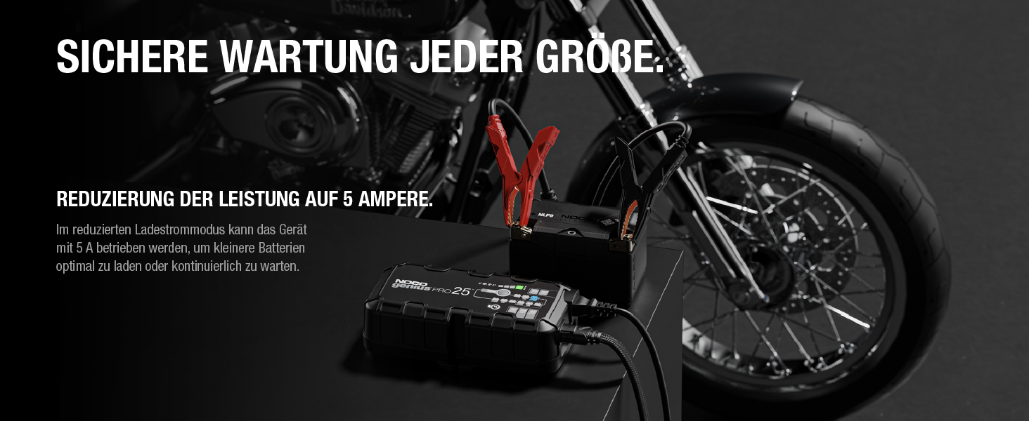 NOCO GENIUSPRO25: Професійне зарядне пристрій для акумуляторів 25A, 6V/12V/24V – Інтелектуальний зарядний пристрій, десульфатор та блок живлення з захистом від перевантаження та температурною компенсацією – Для свинцево-кислотних та літієвих акумуляторів