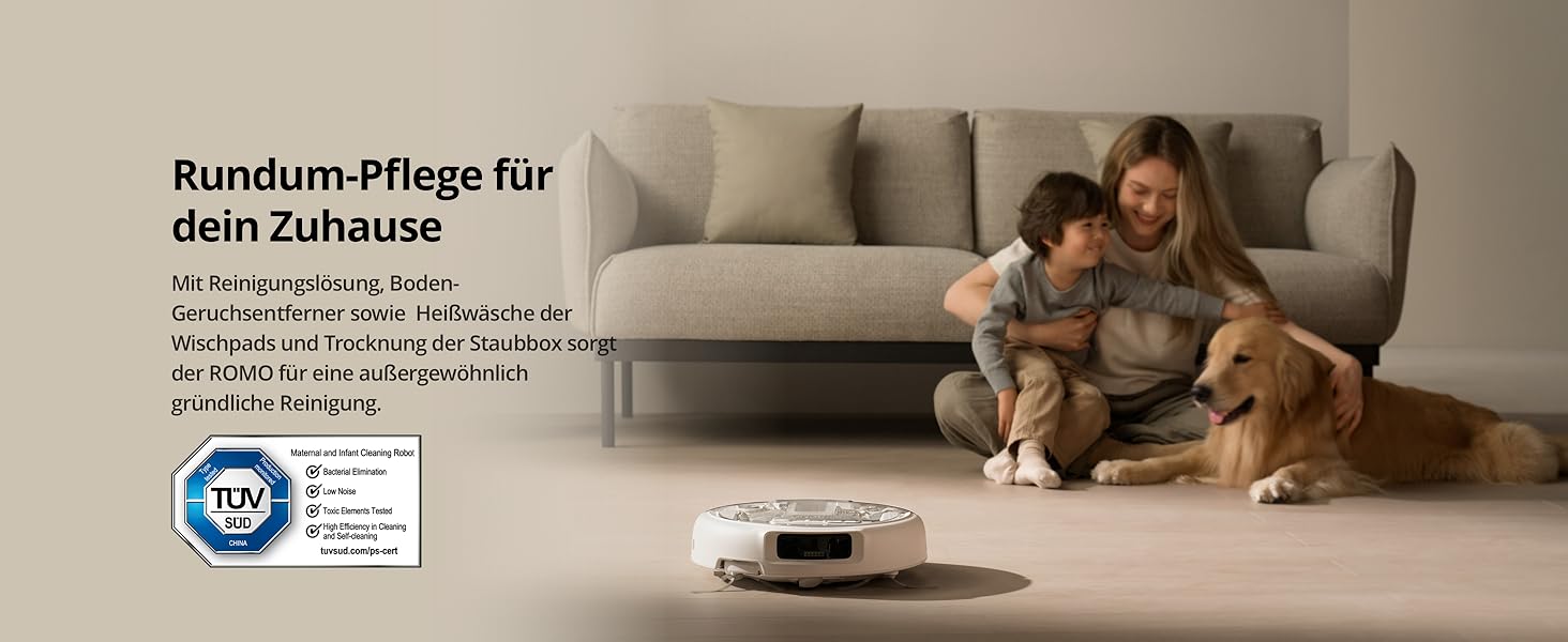 Робот-пилосос DJI ROMO S з функцією миття підлоги, 25 000 Па потужність всмоктування, розпізнавання перешкод рівня дрона, два робочі руки, 200 днів без обслуговування, автоматичне очищення та сушіння моп-насадки (DJI ROMO A (версія з баком для води))