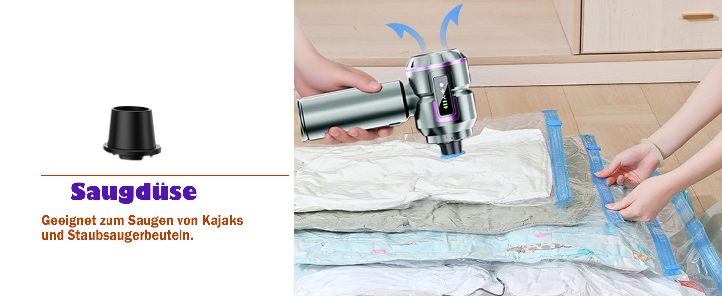 Акумуляторний ручний пилосмок 25000Па 100W з безщітковим двигуном, функцією видування та всмоктування, 6000mAh, 3 режими роботи, для авто, дому та офісу