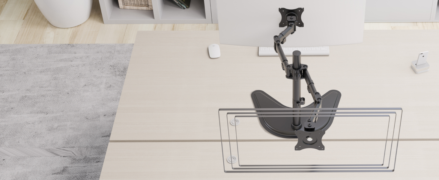Підставка для монітора RICOO на 2 монітори, Dual Monitor Arm, TS7811 | Підставка для комп'ютерних моніторів 13-27 дюймів