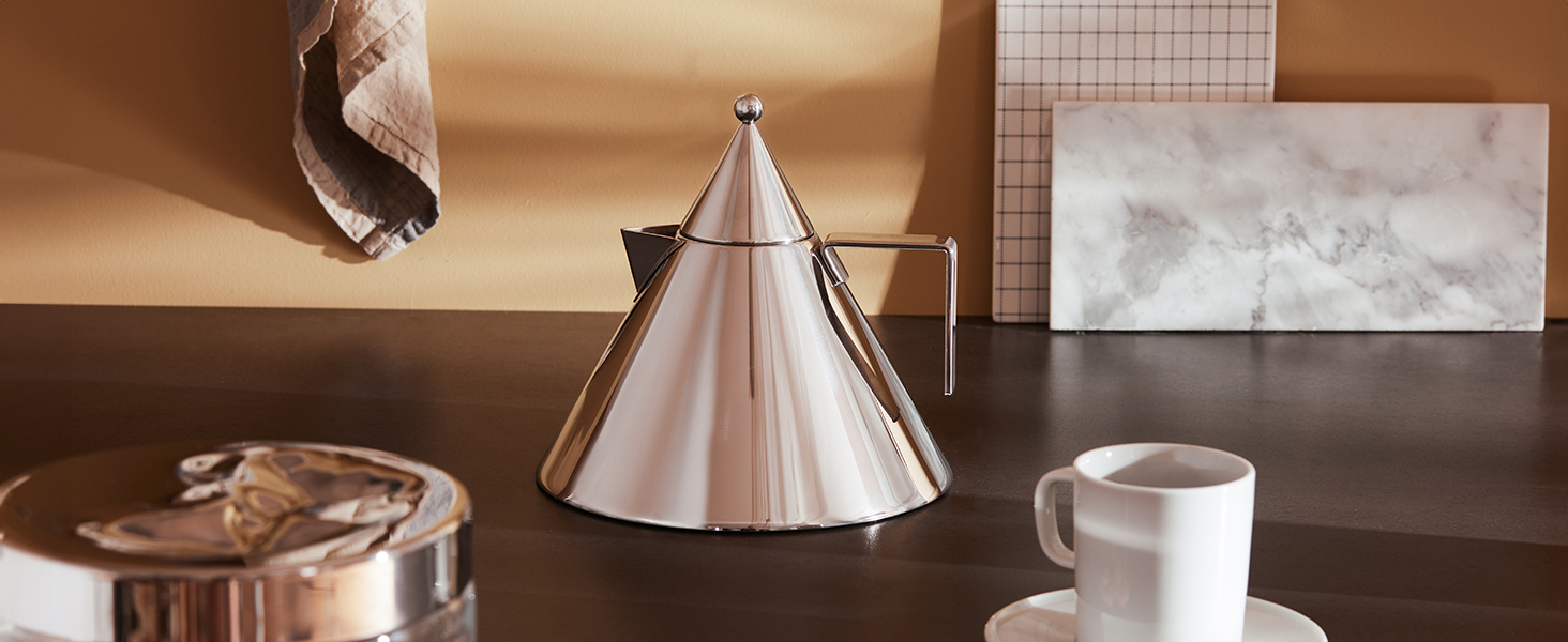 Електричний чайник Alessi Il Conico 90017 - дизайн, нержавіюча сталь, 2 л, 4.2 x 22.5 x 6.5 см