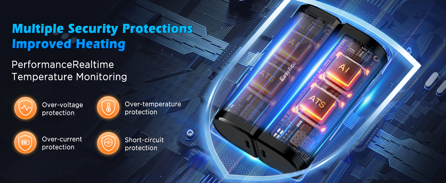 EasyAcc Портативний акумуляторний гріє рукавичка, чорний - великий