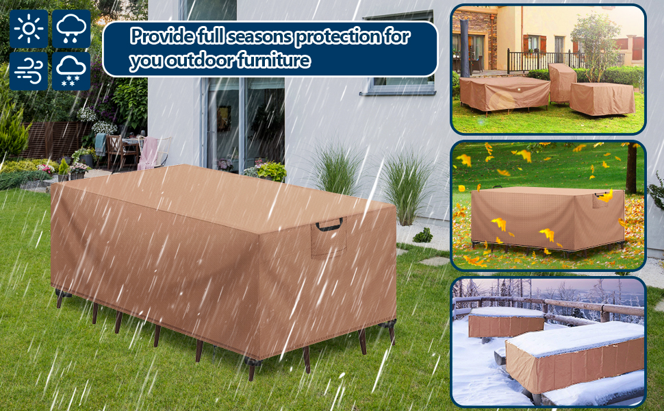 Захисний чохол для садово-патіо меблів, водонепроникний, 420D Oxford, Anti-UV, 90x90x90 см
