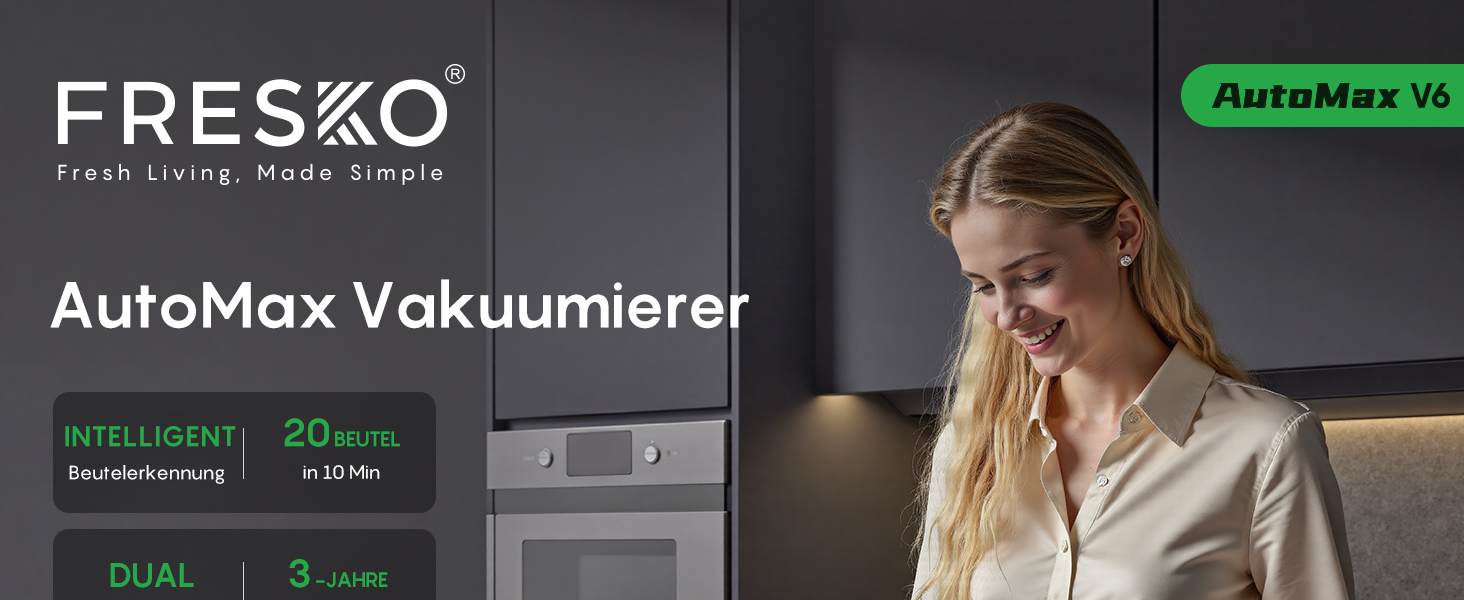 Вакууматор FRESKO Automatik для продуктів з турбо-режимом (15л/хв), автоматичний вакуумний пакувальник, 2 рулони в комплекті