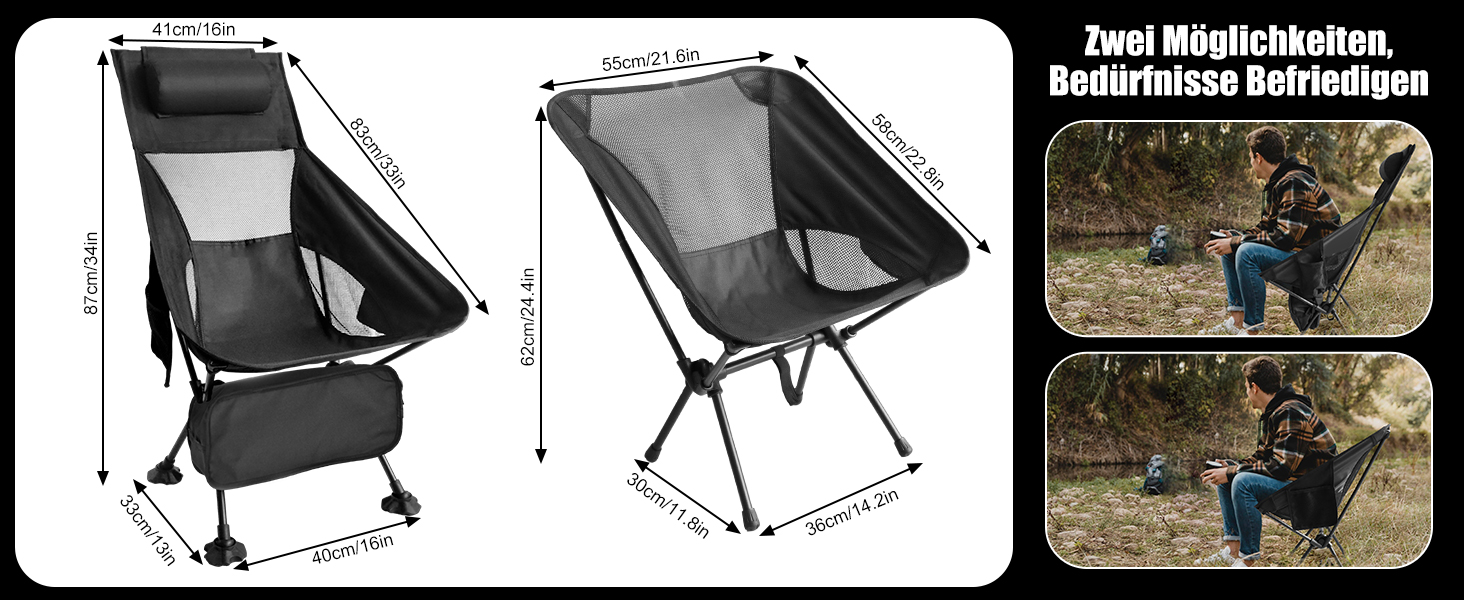 Кемпінгове крісло Складне крісло для кемпінгу Ультралегкі кемпінгові стільці 120 кг з тримачем для чашки Рибальське крісло Складний складаний стілець Садовий стілець, невеликий пакет портативний і швидкий розбирання (з жаб'ячими лапками)